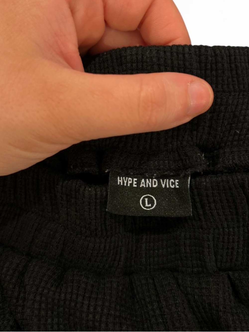 Hype and Vice Indiana University Black Waffle Knit Shorts w/ Pockets - Picture 2 of 4